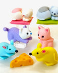 Cat & Mouse Eraser Set