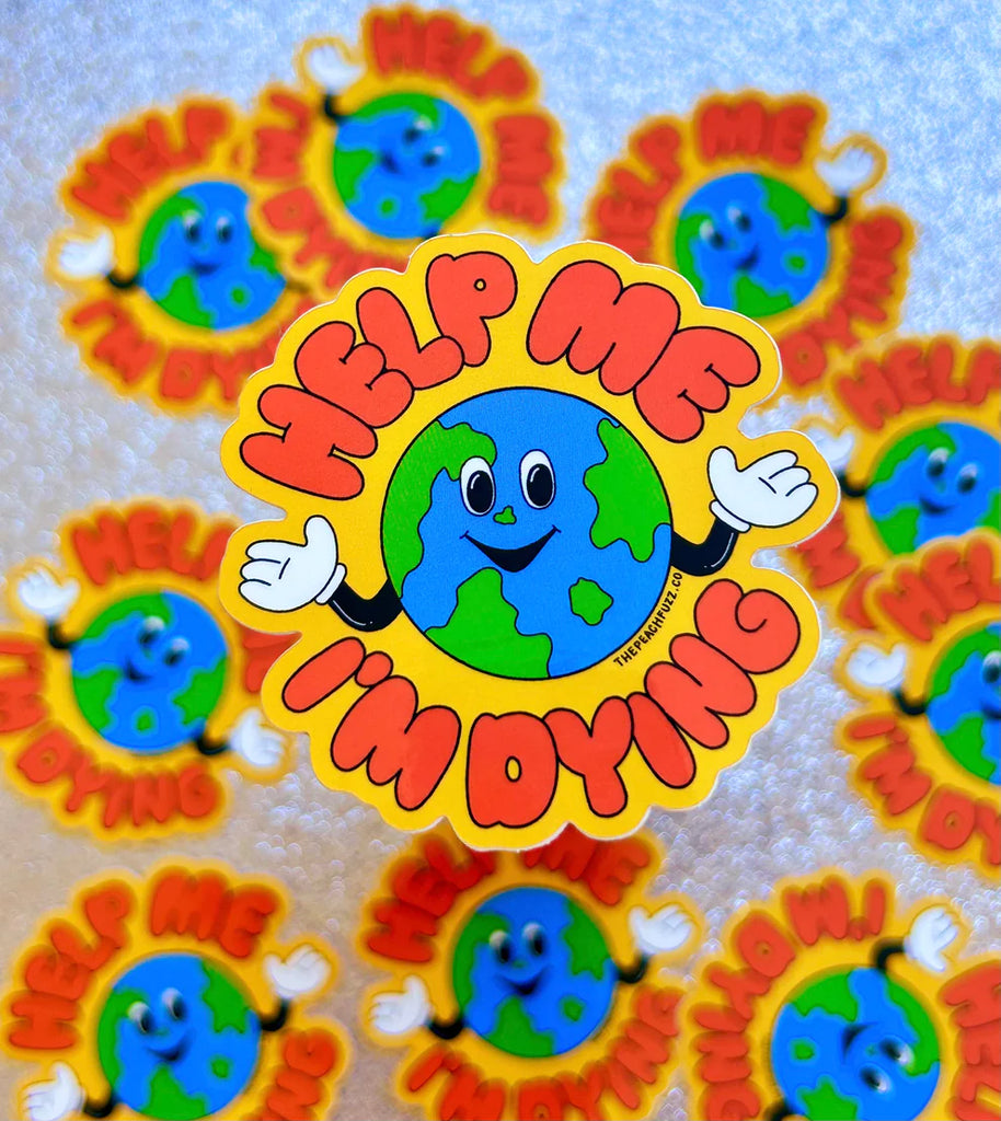 Help Me, I’m Dying Vinyl Sticker by The Peach Fuzz
