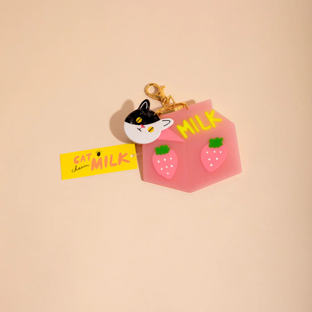 Cat Milk Bag Charm by Carolyn Suzuki
