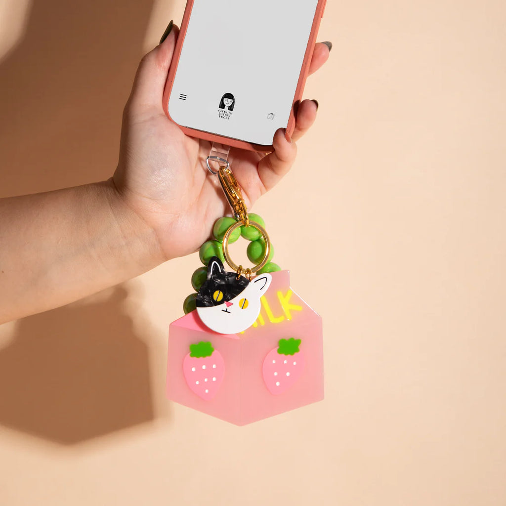 Cat Milk Bag Charm by Carolyn Suzuki