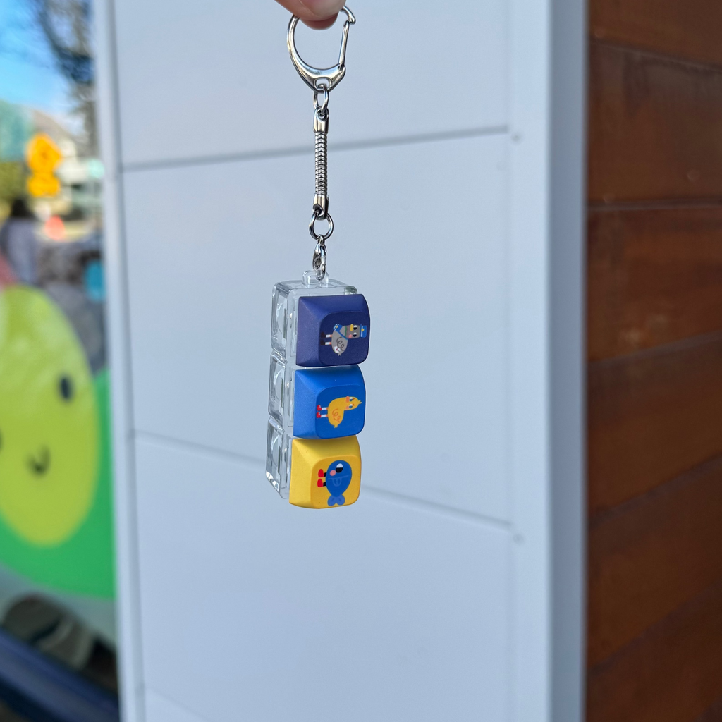 Pigeon Duck Fish Keycap Keychain by Karepango