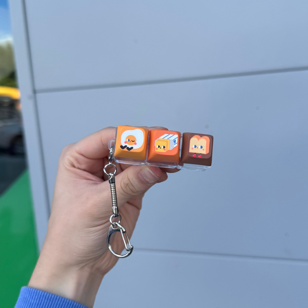 Egg Butter Toast Keycap Keychain by Karepango