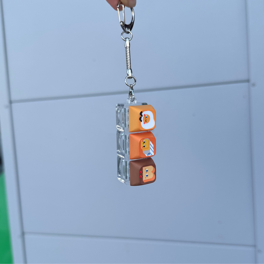 Egg Butter Toast Keycap Keychain by Karepango