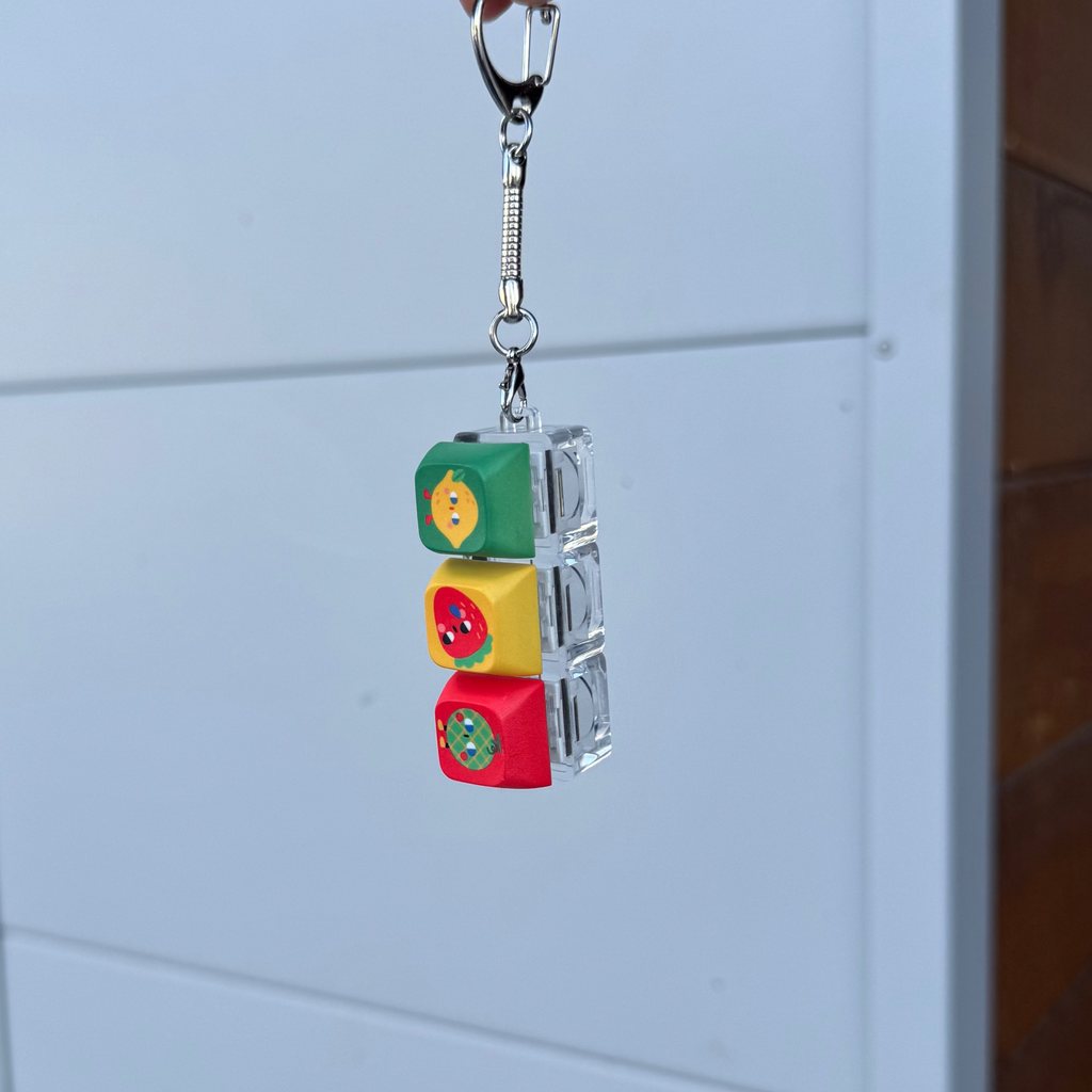 Lemon Strawberry Melon Keycap Keychain by Karepango