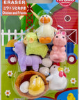 Chicken and Friends Eraser Set