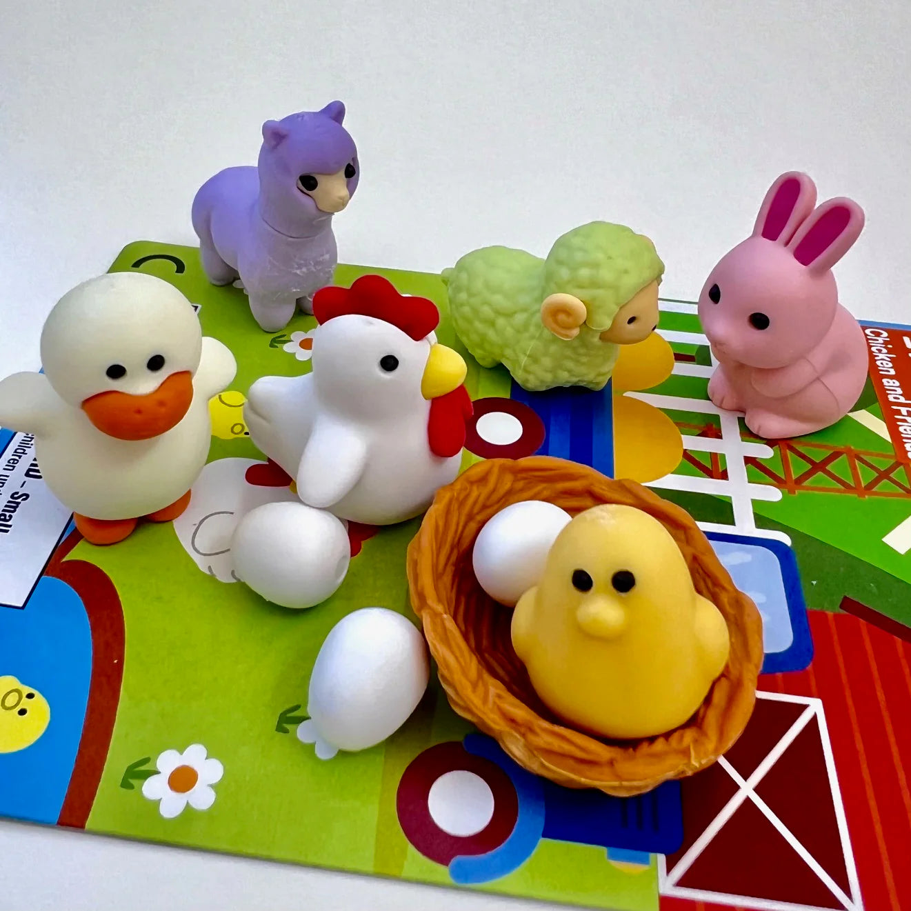 Chicken and Friends Eraser Set