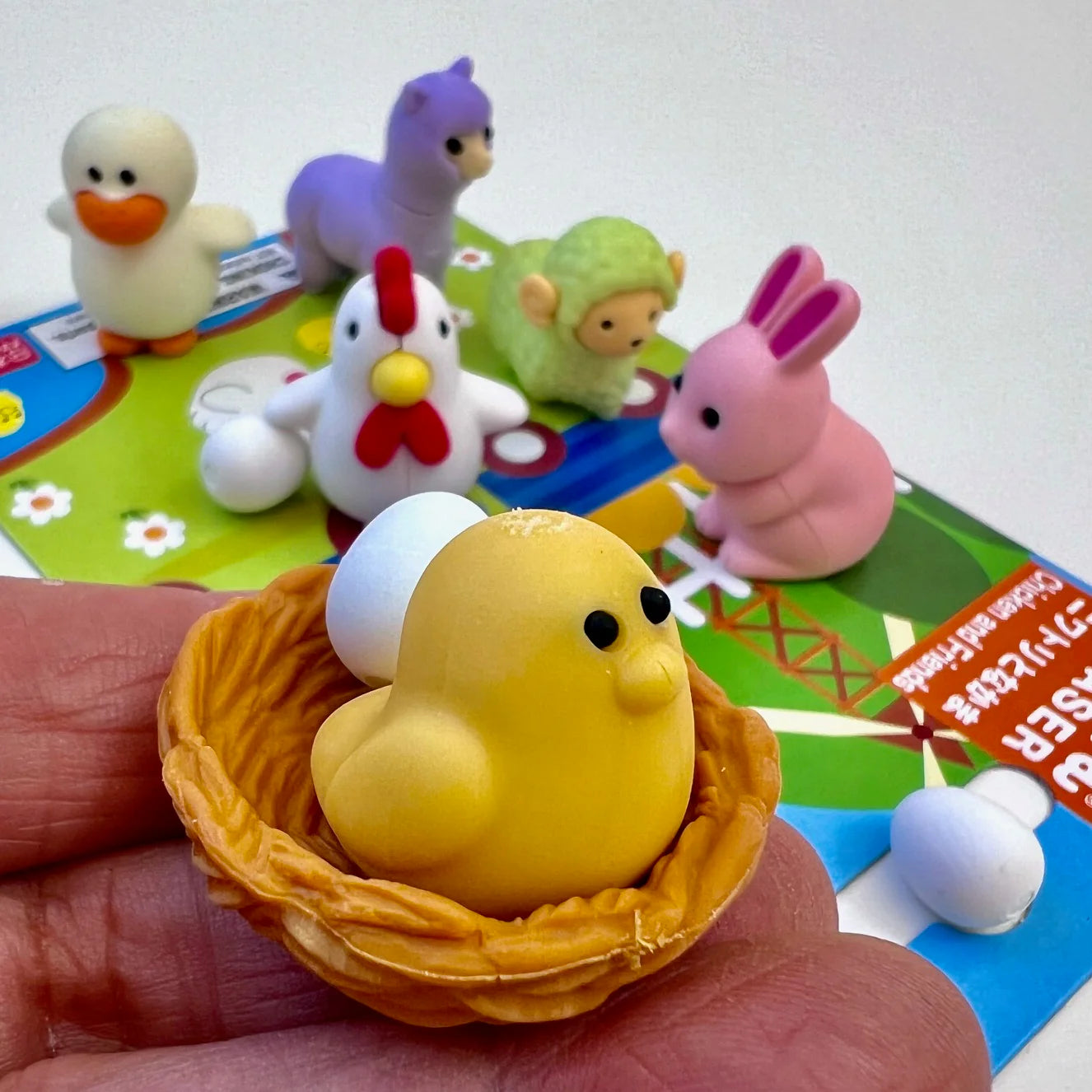 Chicken and Friends Eraser Set