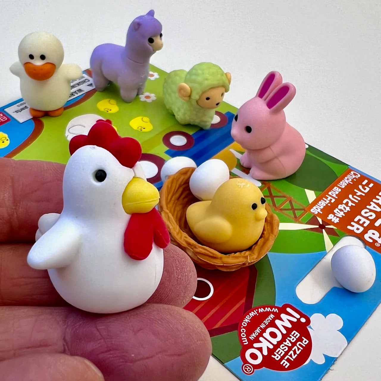 Chicken and Friends Eraser Set