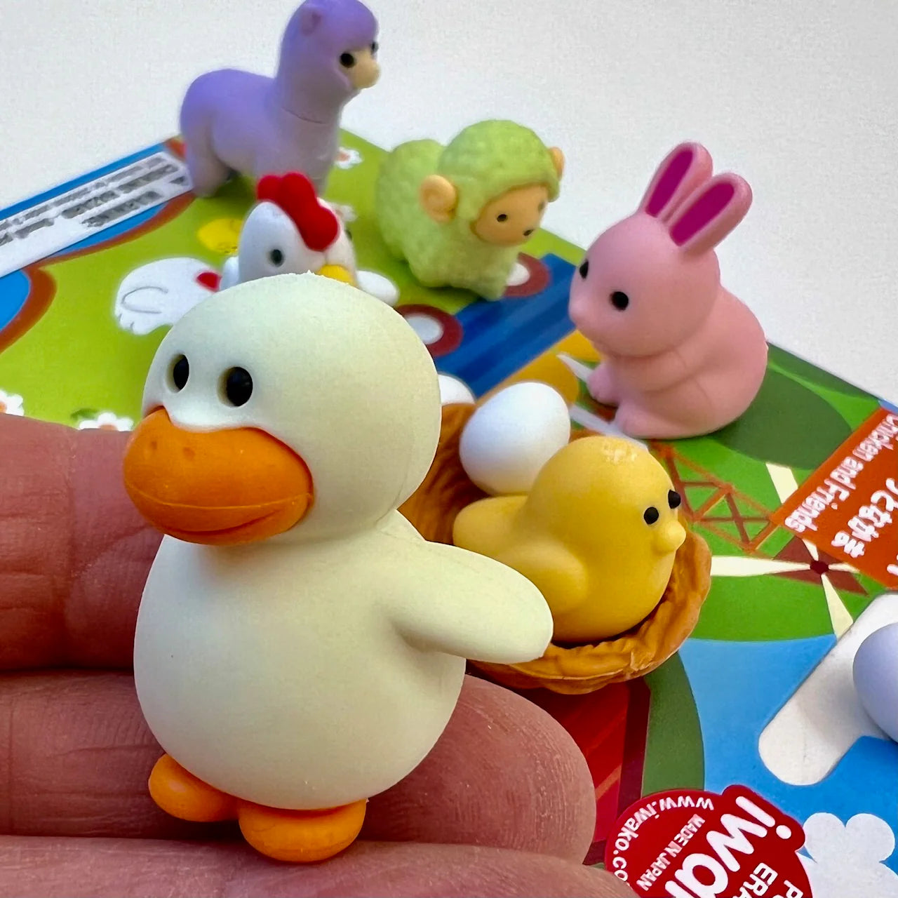 Chicken and Friends Eraser Set