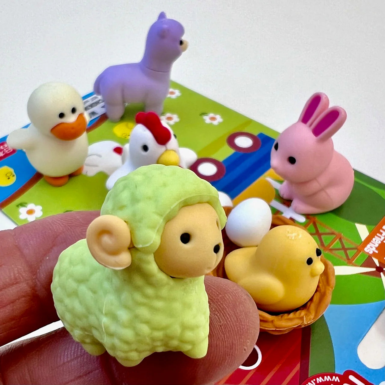 Chicken and Friends Eraser Set