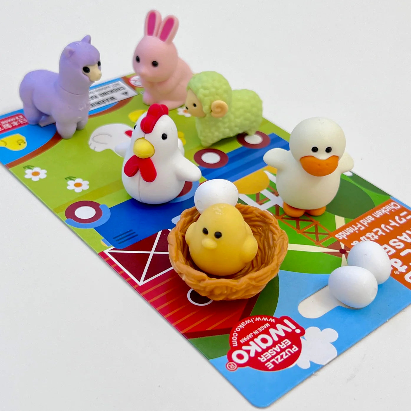 Chicken and Friends Eraser Set