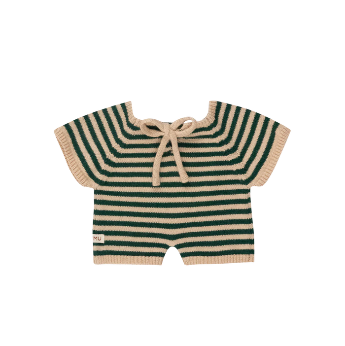 Gommu Green Stripes Short One-Piece by GOMMU