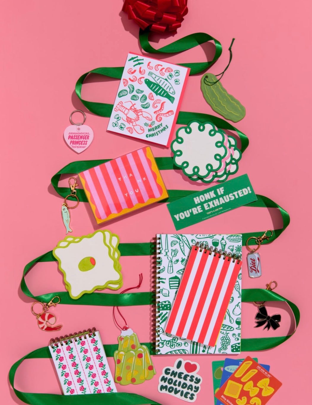 Red Stripe Letterpress Spiral Pocket Size Notebook