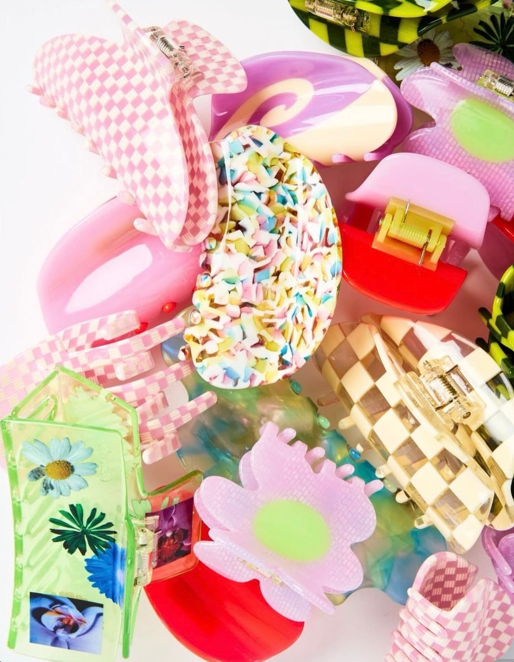 Flower Hair Claw in Shimmer