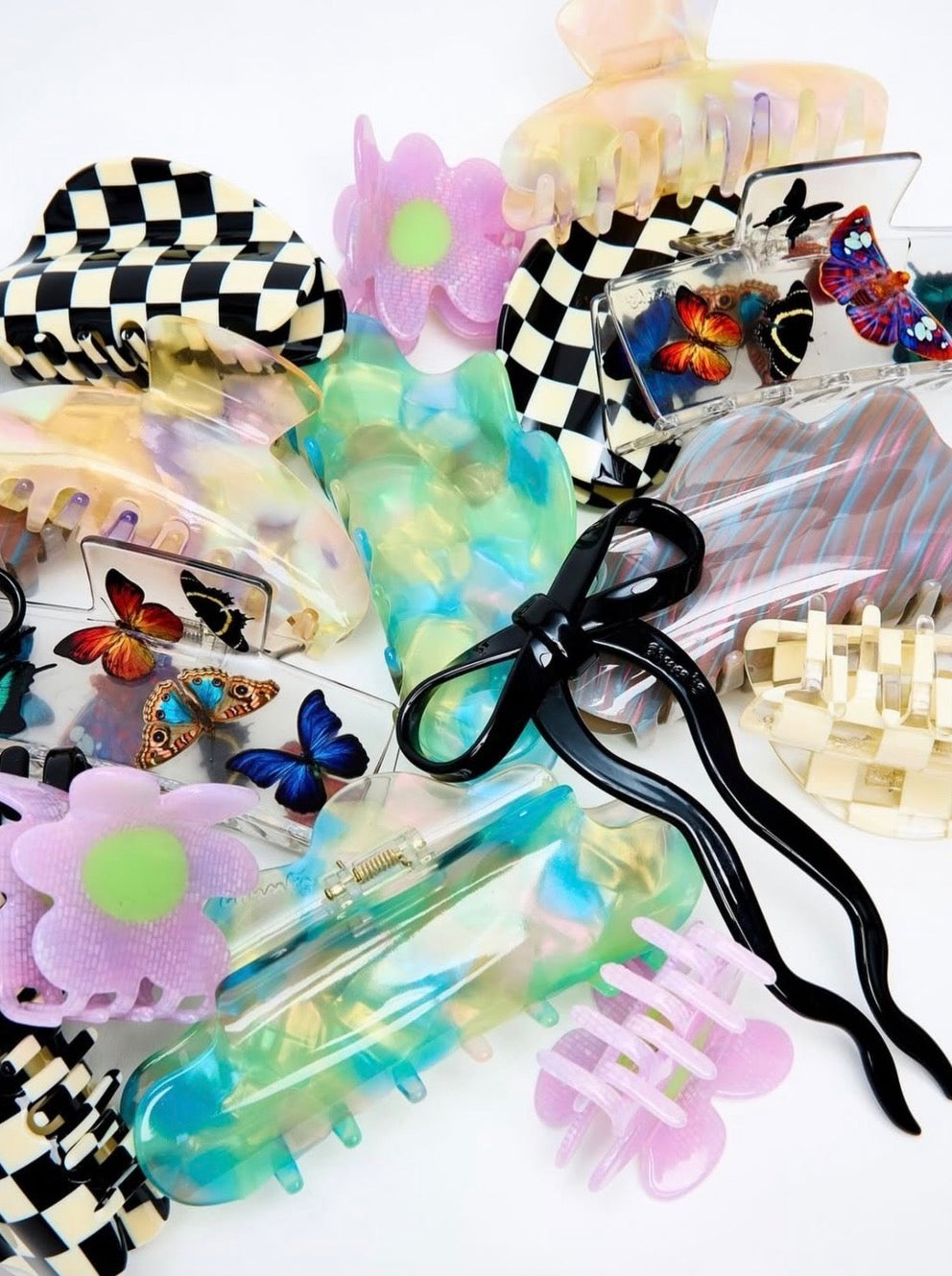 Flower Hair Claw in Shimmer