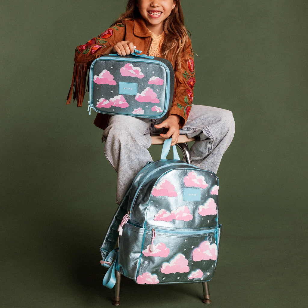Metallic Clouds Kane Double Pocket Backpack by State Bags