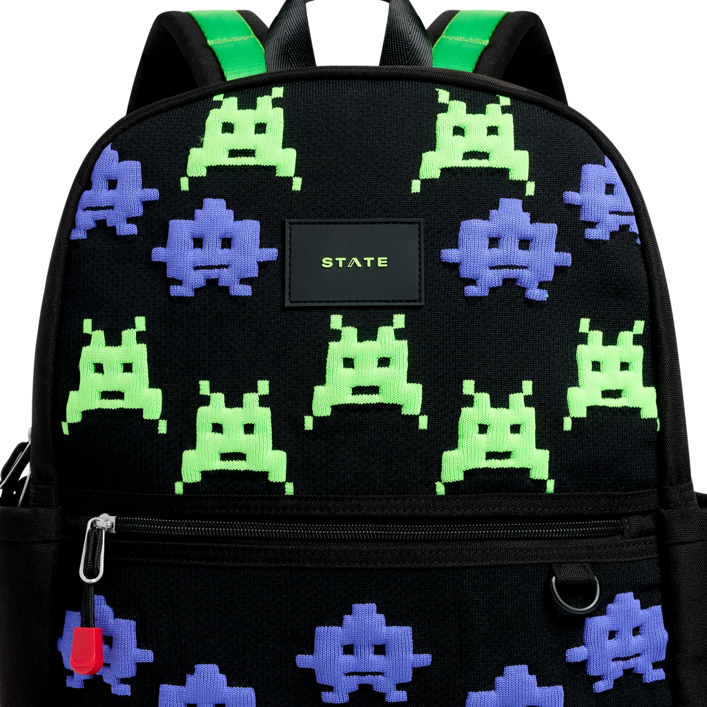 Space Invaders Kane Double Pocket Backpack by State Bags