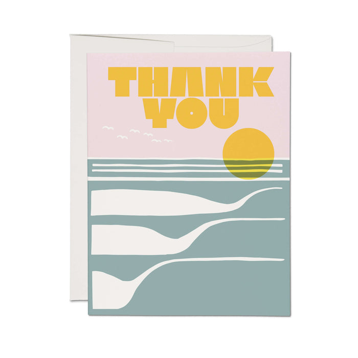 Ocean Sunset Thank You Card by Red Cap Cards