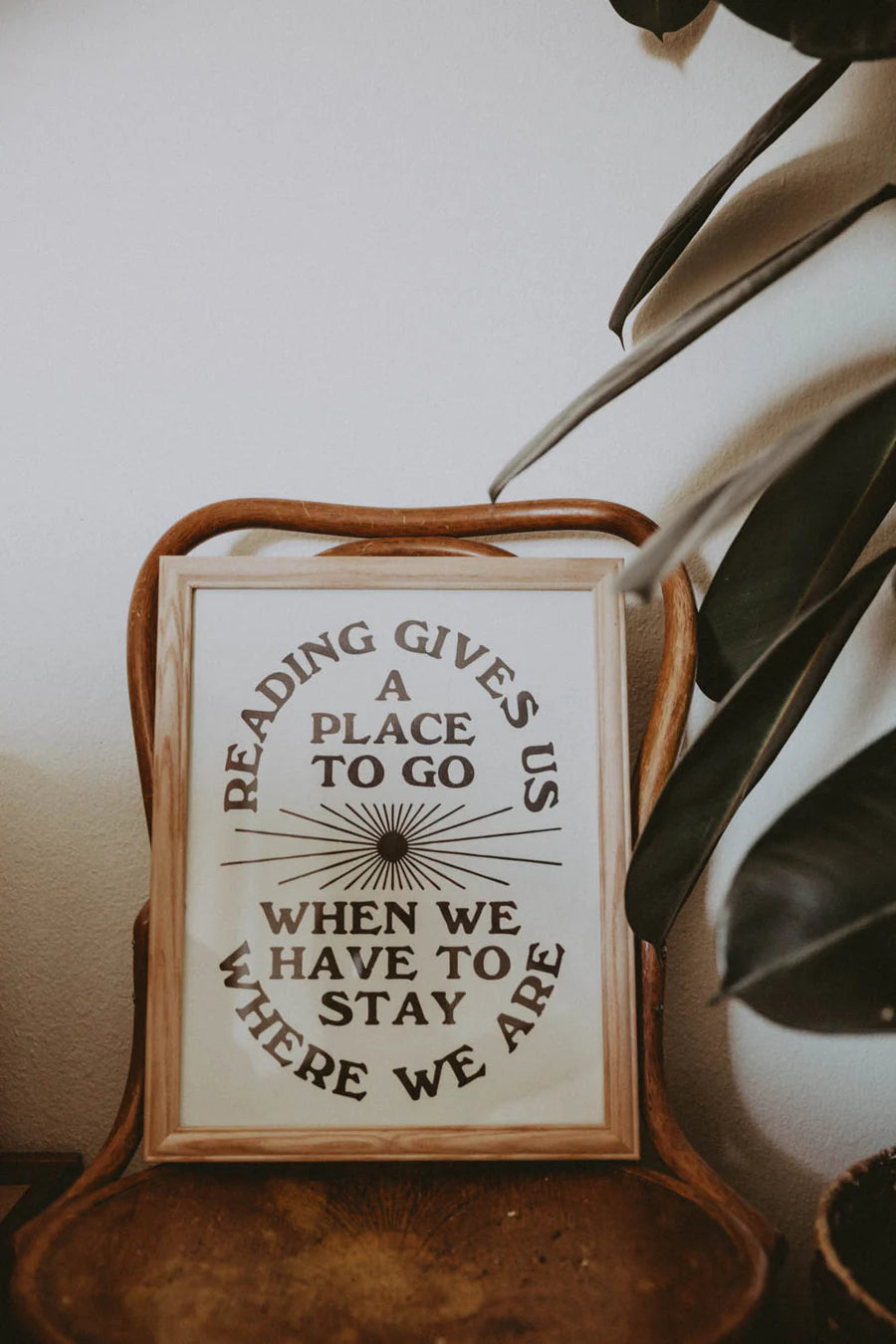 Reading Gives Us a Place to Go Letterpress Print by The Bee &amp; The Fox