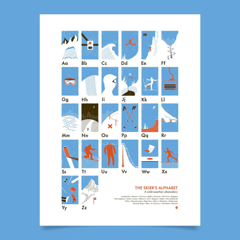 The Skier's Alphabet Print by My Outdoor Alphabet