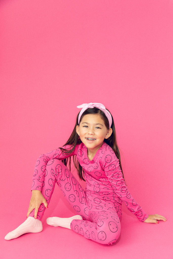 SALE Pink Dragonfruit Long Sleeved Happy Pajamas