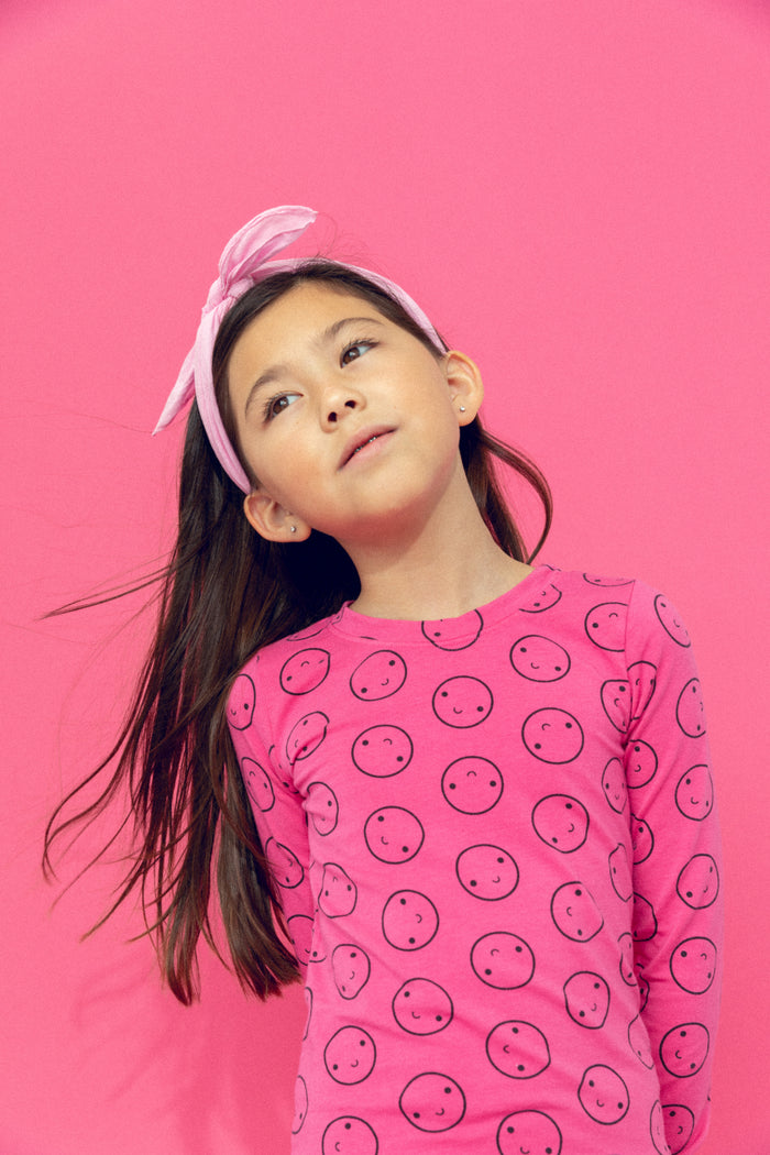 Pink Dragonfruit Long Sleeved Happy Pajamas