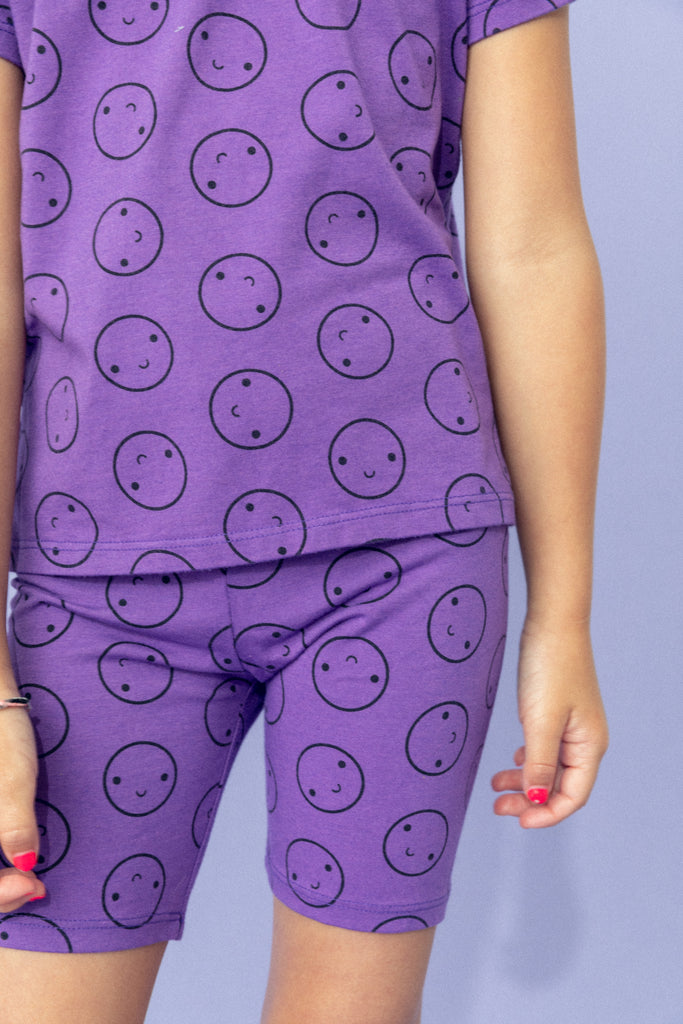 SALE Purple Ube Short Sleeved Happy Pajamas
