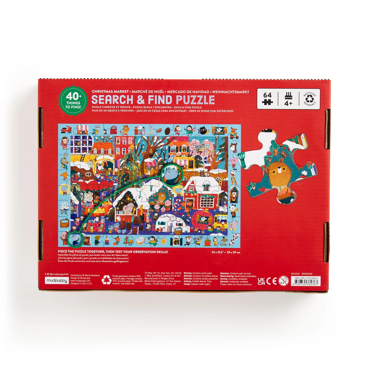 Christmas Market 64 Piece Search &amp; Find Puzzle