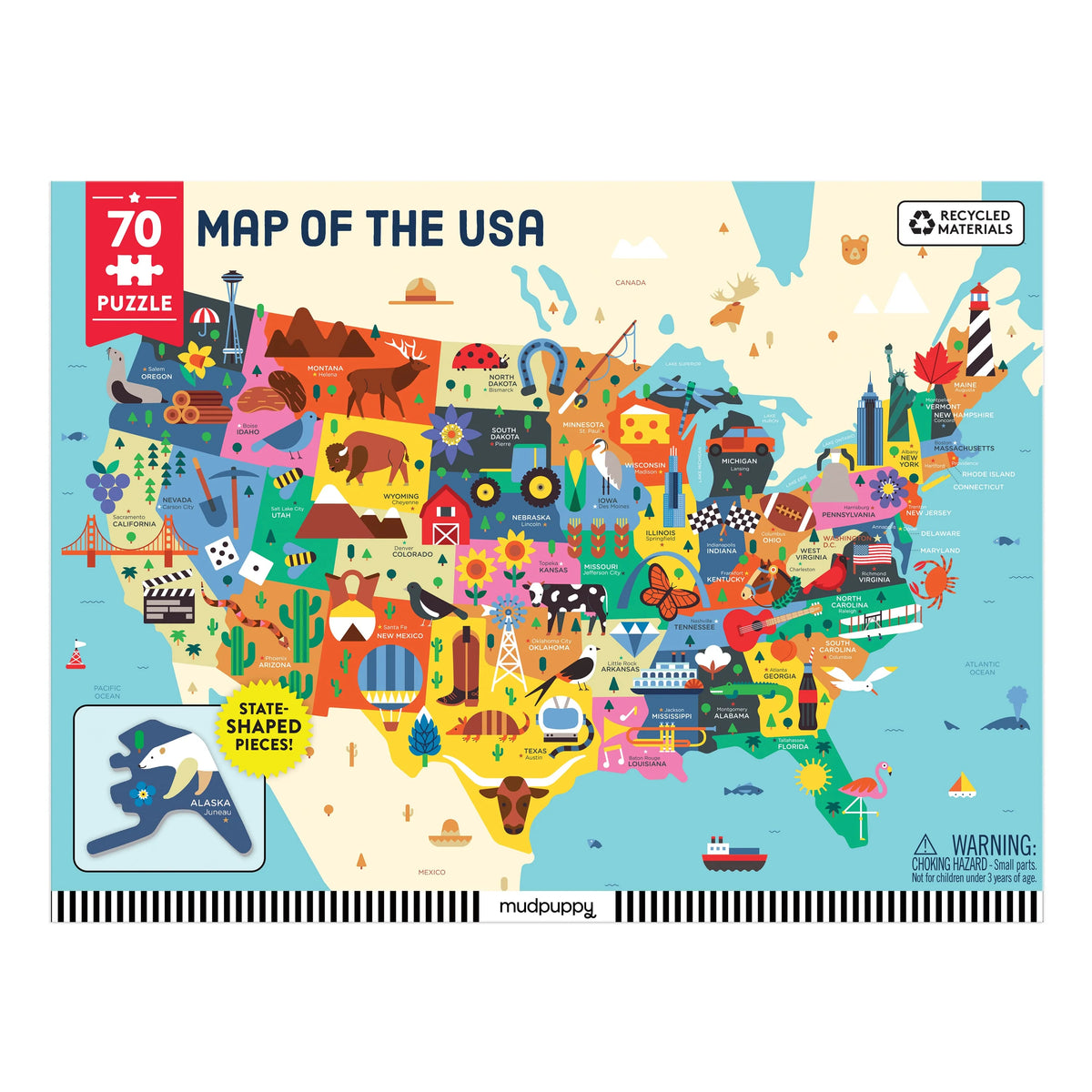Map Of The U.S.A. Geography Puzzle