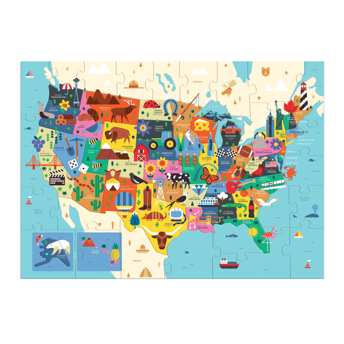Map Of The U.S.A. Geography Puzzle
