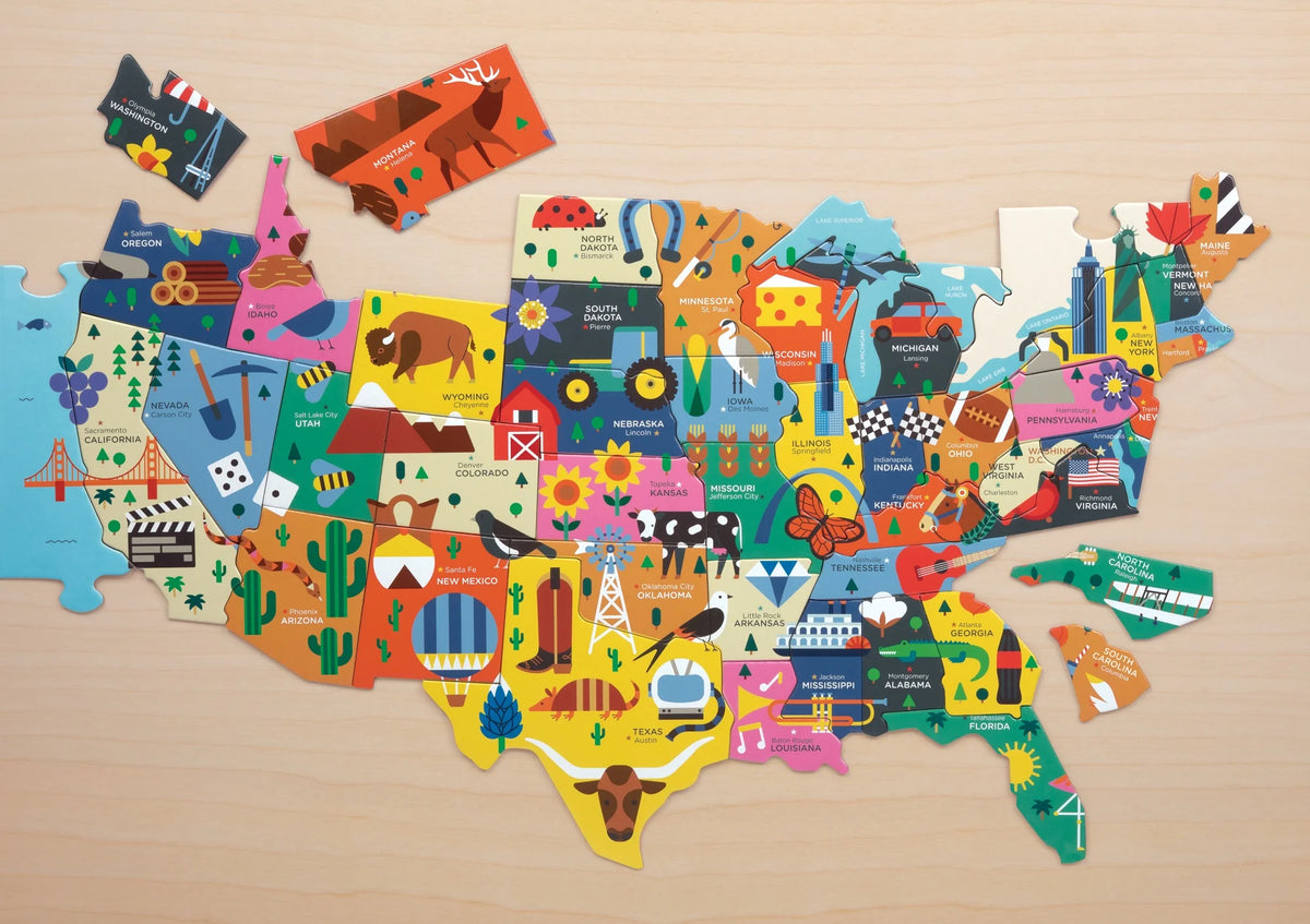 Map Of The U.S.A. Geography Puzzle