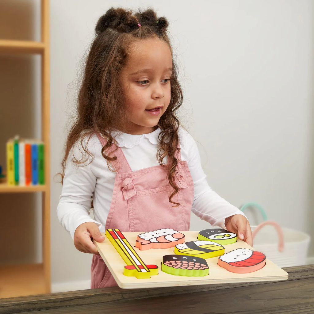 Sushi Friends Wooden Tray Puzzle by Mochi Kids for Mudpuppy