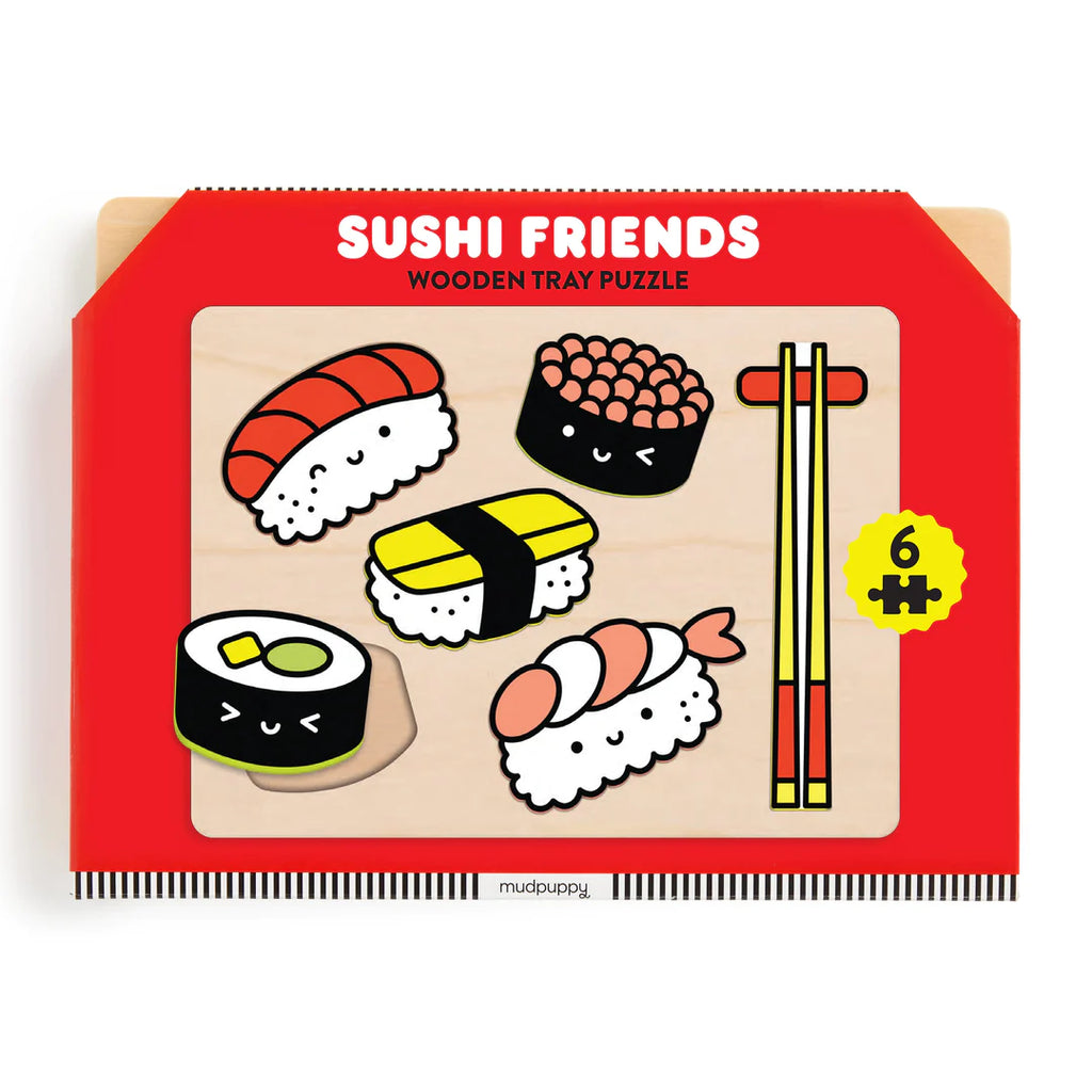 Sushi Friends Wooden Tray Puzzle by Mochi Kids for Mudpuppy