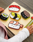 Sushi Friends Wooden Tray Puzzle by Mochi Kids for Mudpuppy