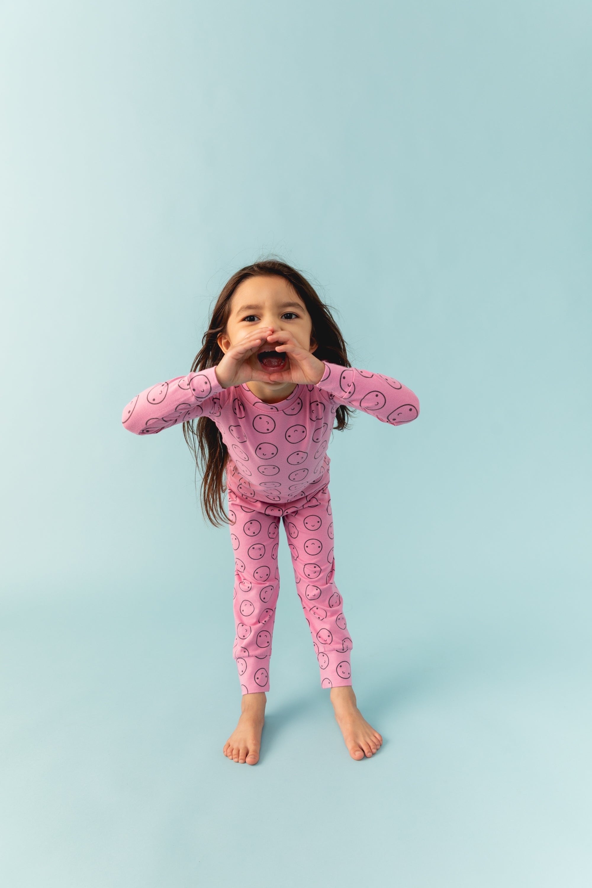 Pink Bubblegum Long Sleeve Happy Pajamas
