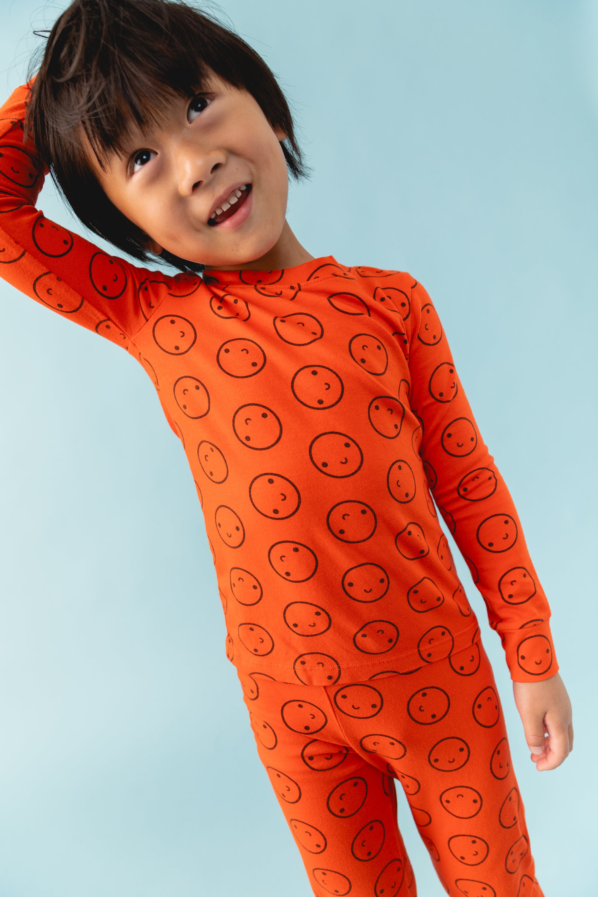Tomato Red Long Sleeve Happy Pajamas