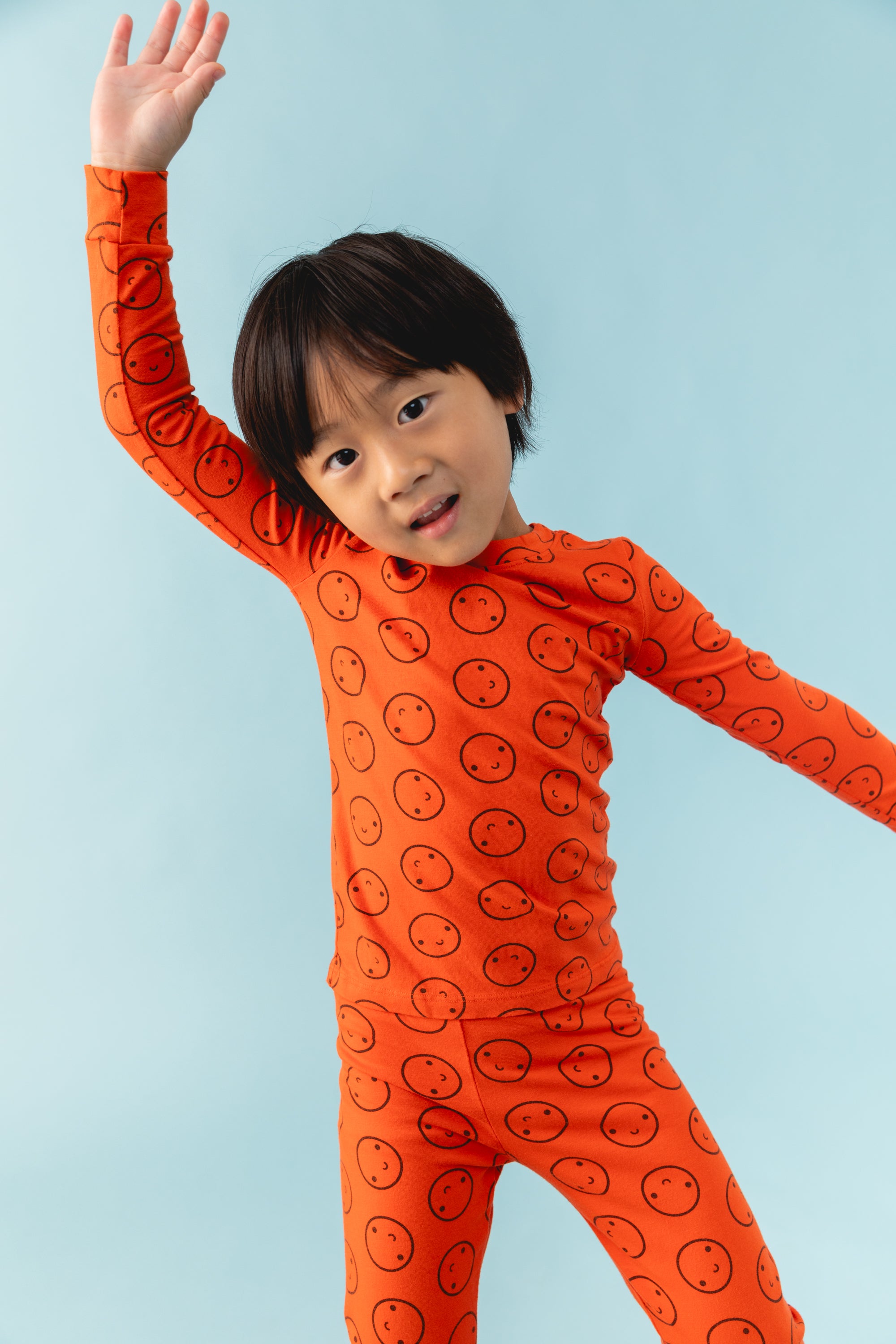 Tomato Red Long Sleeve Happy Pajamas