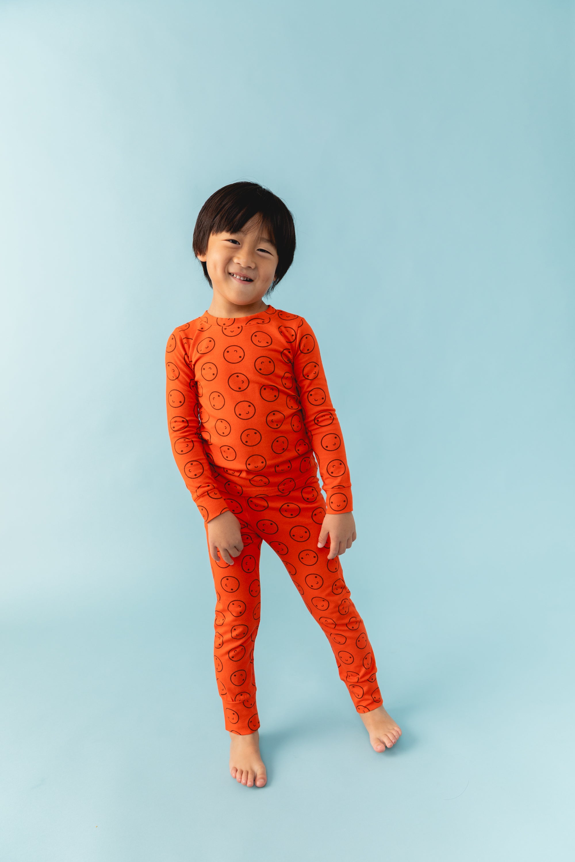 Tomato Red Long Sleeve Happy Pajamas