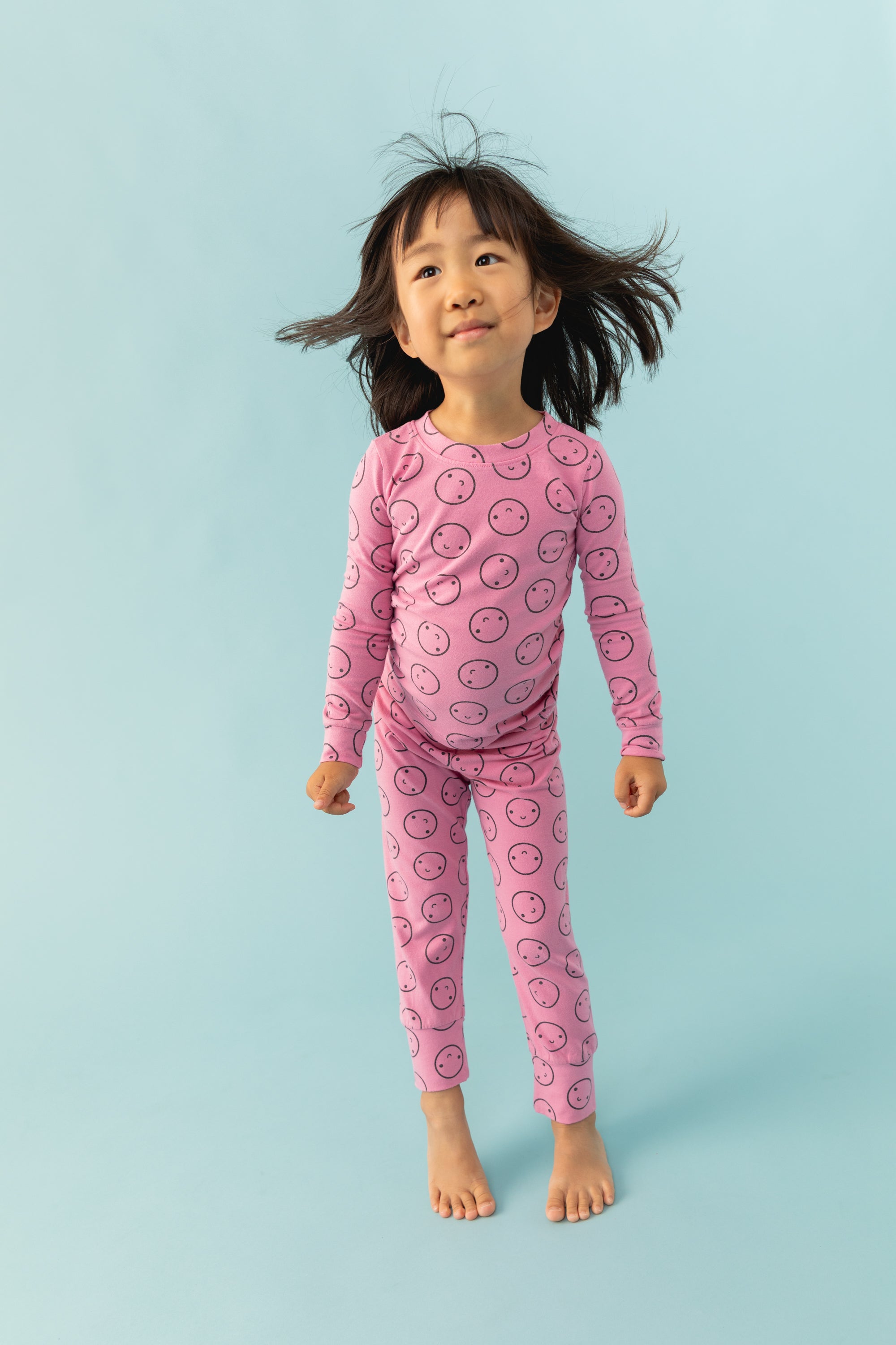 Pink Bubblegum Long Sleeve Happy Pajamas