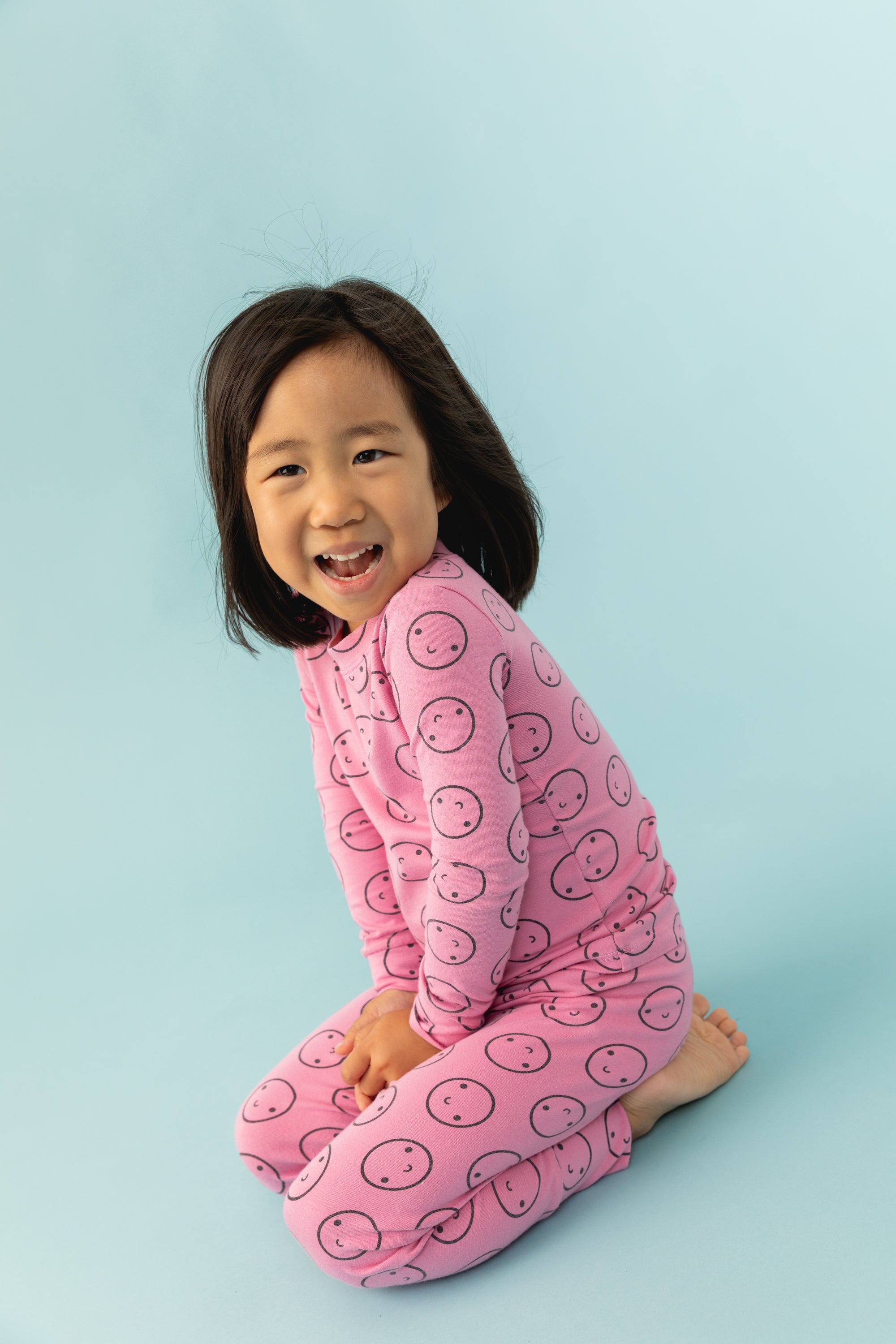 Pink Bubblegum Long Sleeve Happy Pajamas