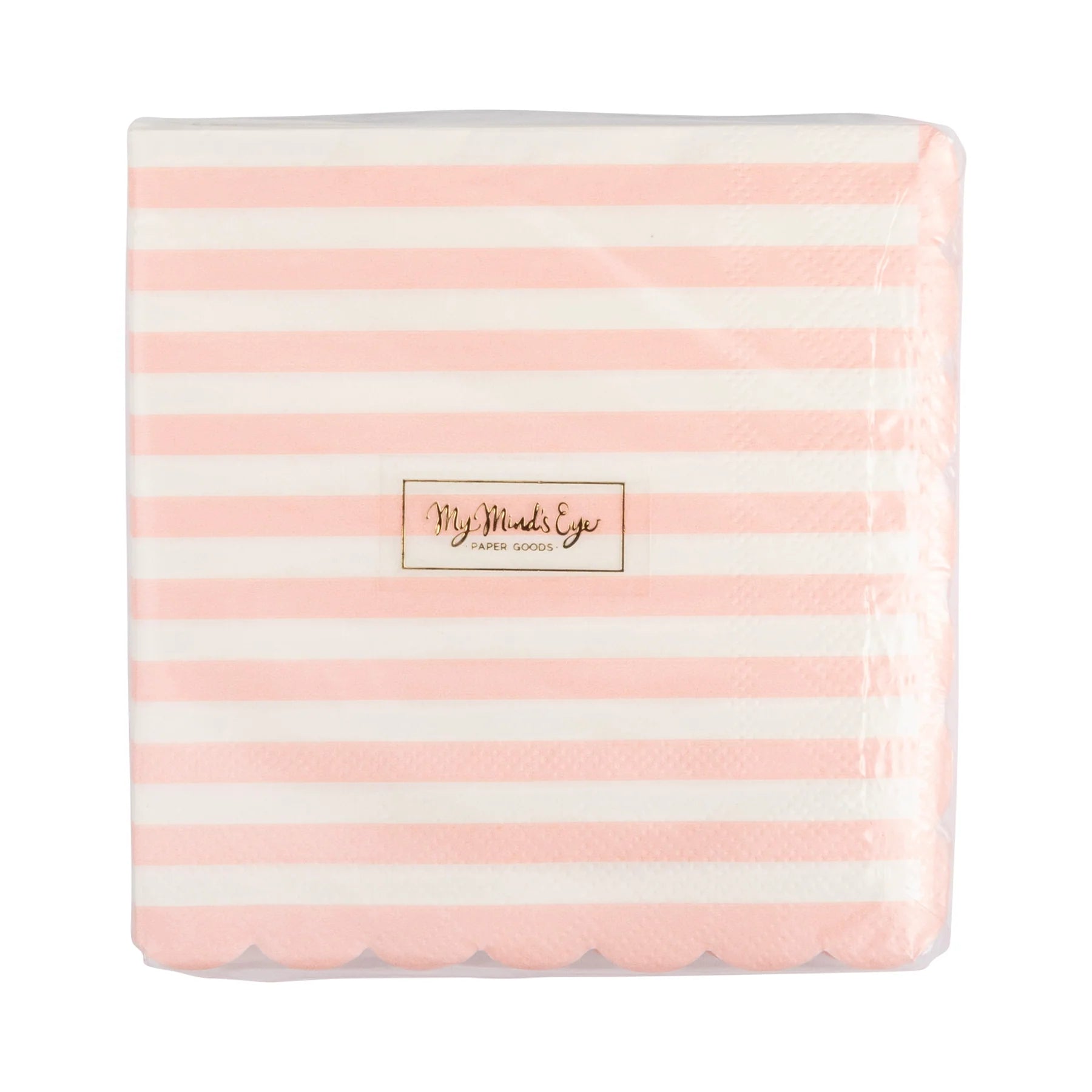 SALE Scalloped Pink Stripe Cocktail Napkins by My Mind&#39;s Eye