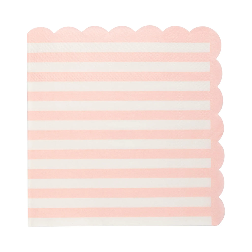 Scalloped Pink Stripe Cocktail Napkins by My Mind's Eye