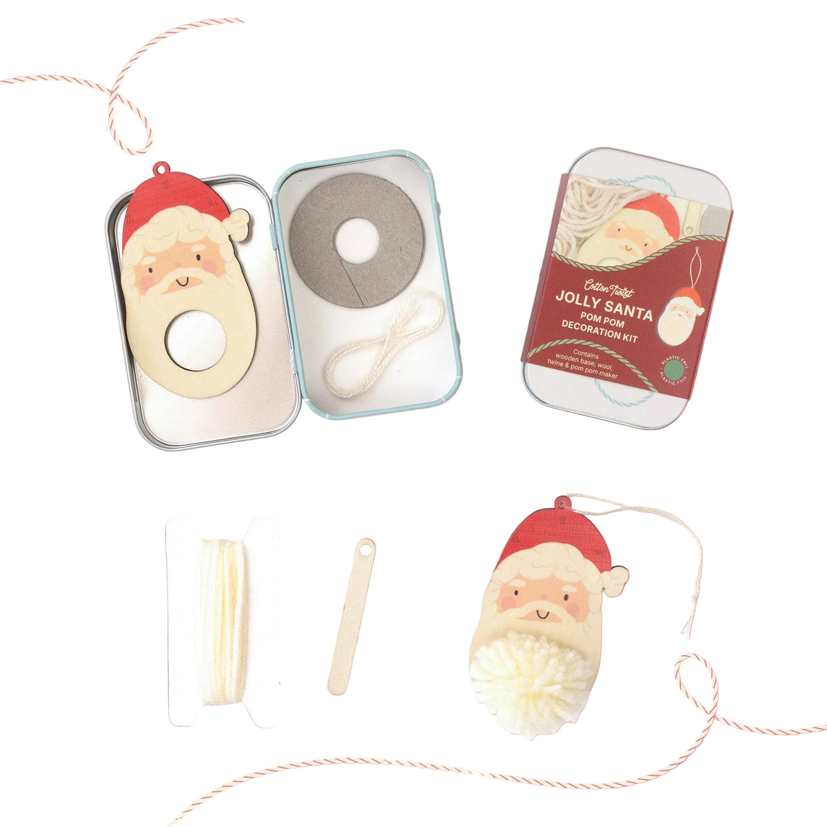 Pom Pom Santa Decoration Kit