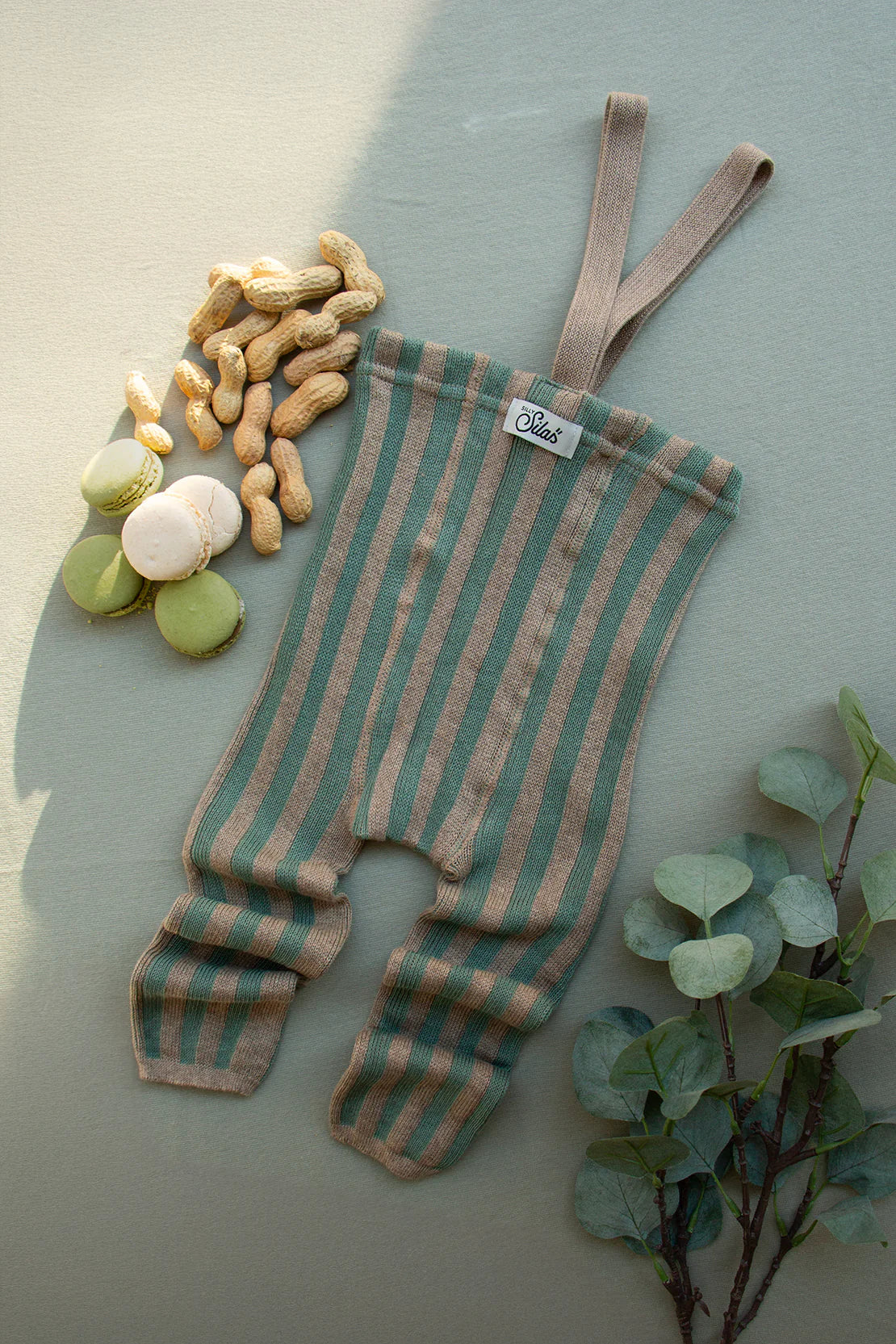 Matcha x Peanut Stripe Footless Tights