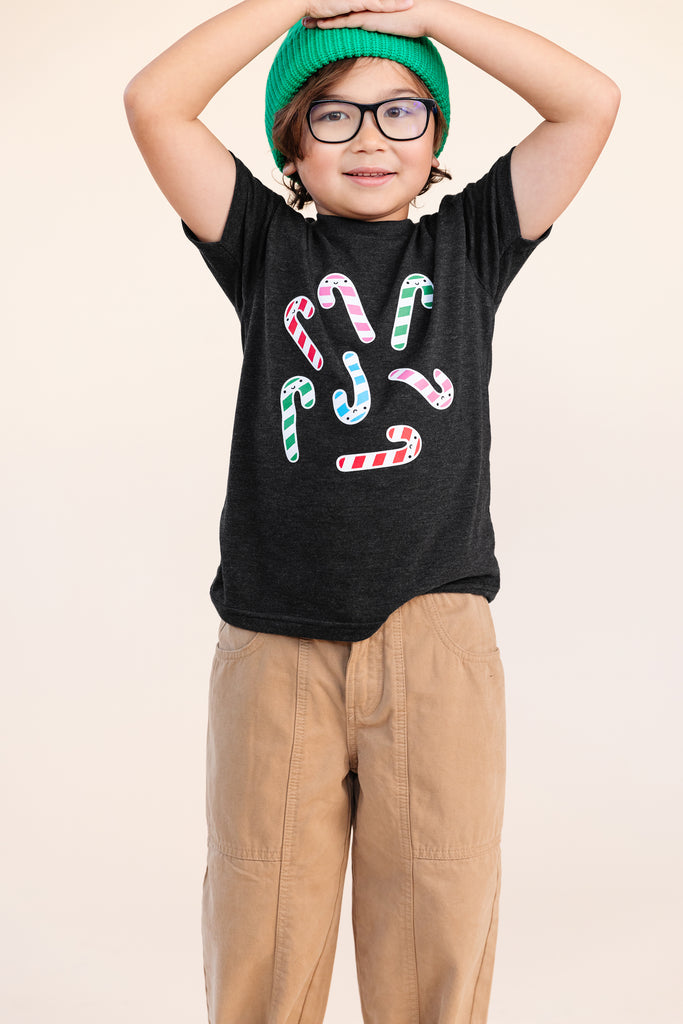 SALE Rainbow Candy Canes Holiday Baby + Kid + Adult Tee