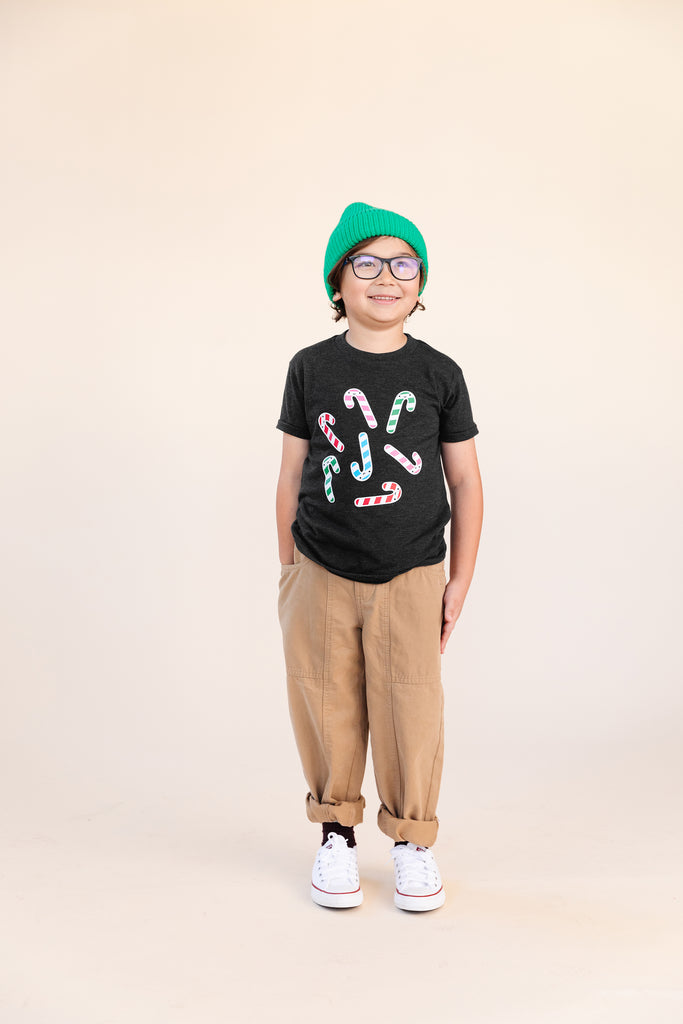SALE Rainbow Candy Canes Holiday Baby + Kid + Adult Tee