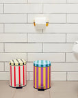 Stucco Stripe Bathroom Trash Bin by Dusen Dusen