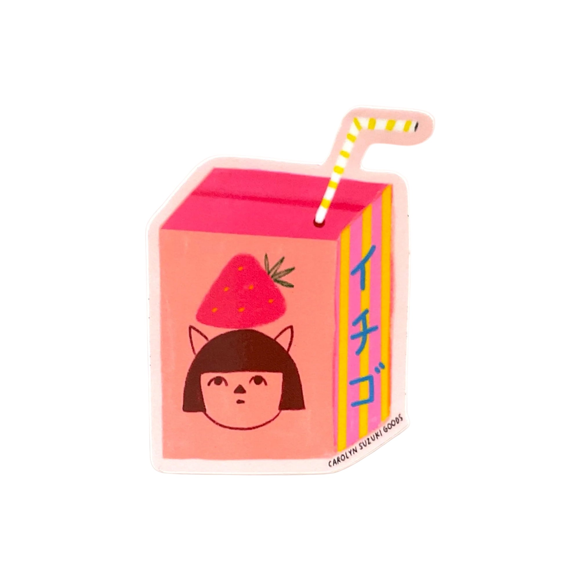 Ichigo Milk Die Cut Sticker by Carolyn Suzuki