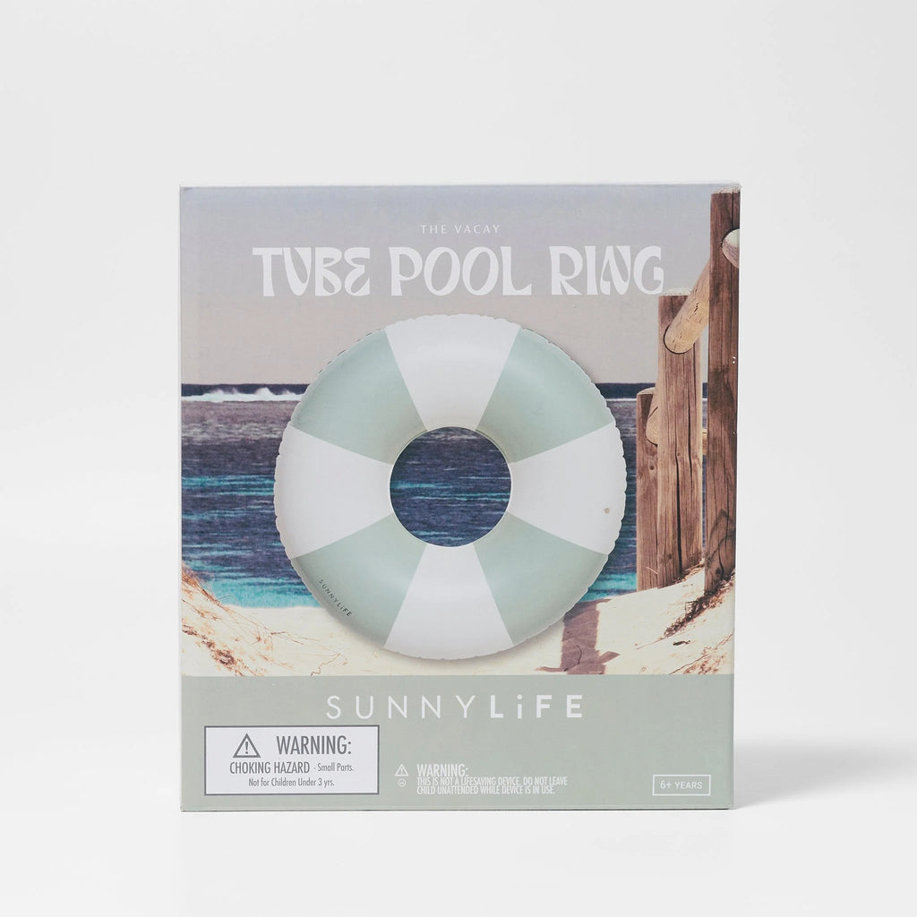 Olive Stripe Tube Pool Ring by SUNNYLIFE
