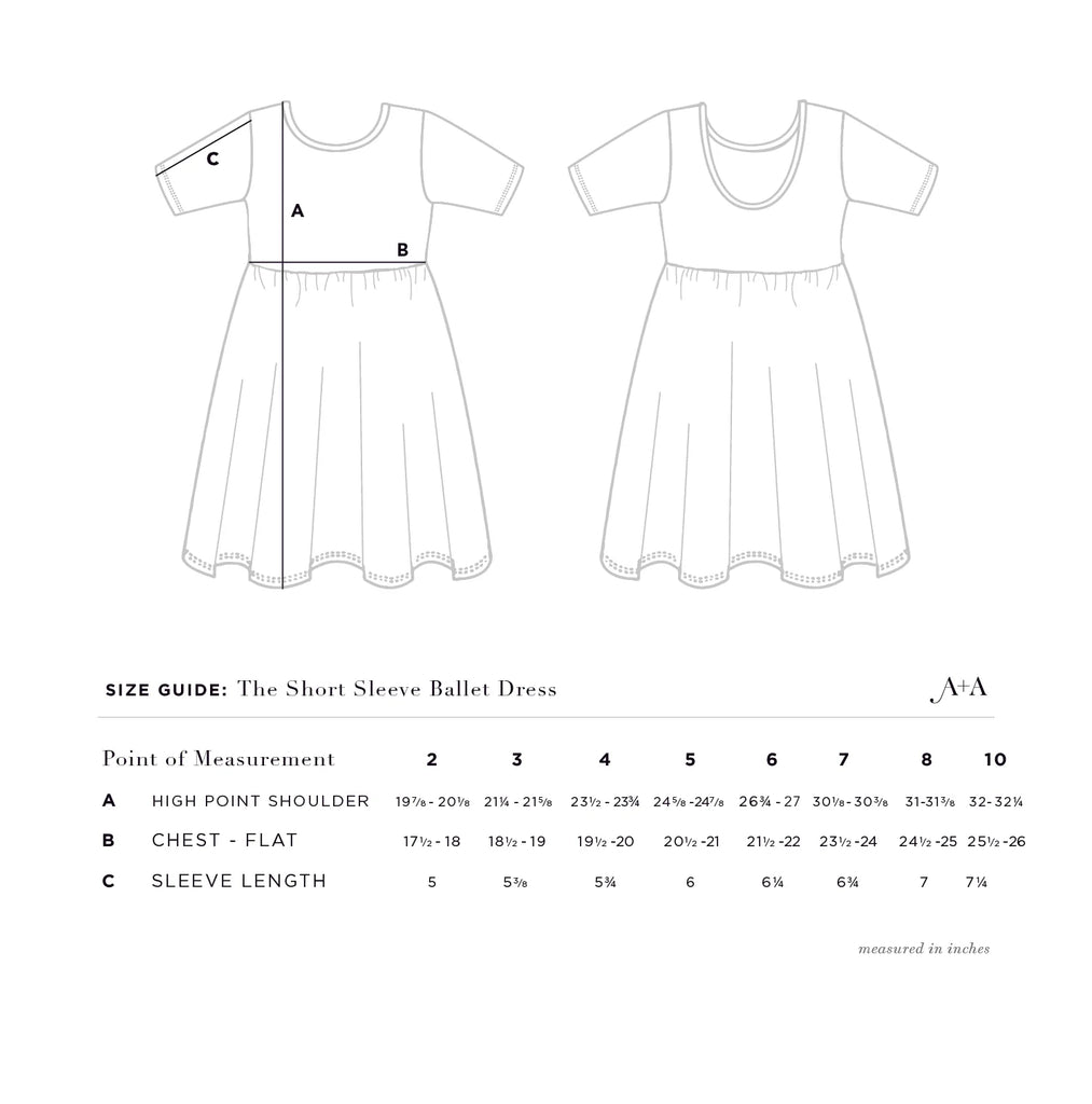 SALE The Short Sleeve Ballet Dress in Herbal Study by Alice + Ames
